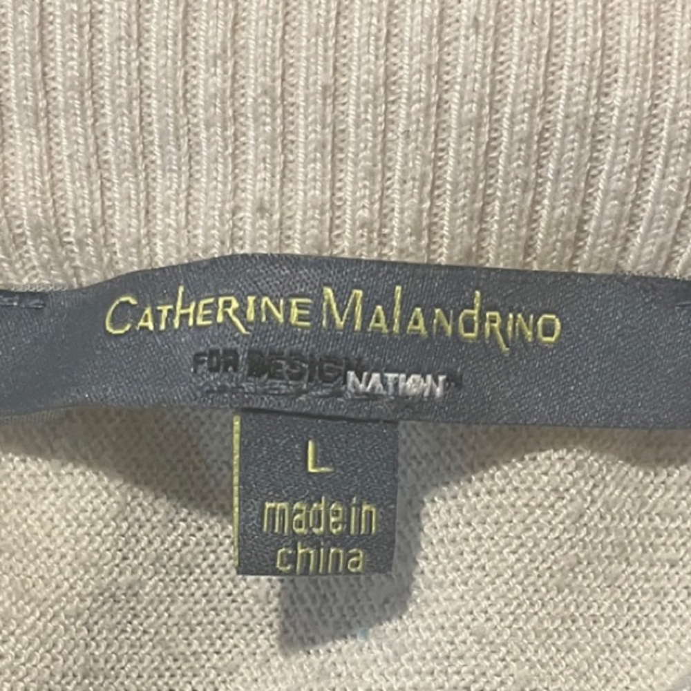 Catherine Malandrino Large White Sweater with Black Eiffel Tower Graphic - Picture 2 of 5